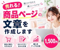 売れる商品ページの文章を作成します 商品の魅力が伝わり、購入につながる商品ページ文章を作成します