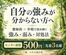 数秘術と手相で強み・弱み・対処法を鑑定します 未来を決めつけず、今の自分を整理する人生鑑定書