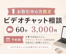 パターン・サイズ・仕様のご相談に応じます お取引中の方限定｜ビデオチャット60分｜3,000円｜予約制