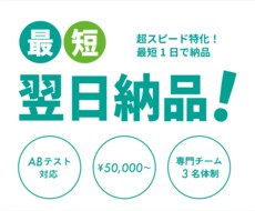 超スピード特化！最短1日で納品します イメージ1