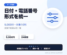 日付・電話・郵便番号などの形式を統一します イメージ1