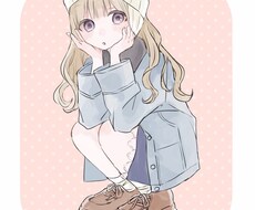 2000円で画像のような雰囲気のイラスト描きます 腰あたりまでこのお値段⭐︎ゆるふわイラスト