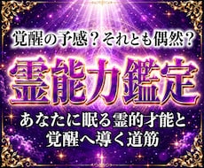 30年の霊視経験による【本格霊能力鑑定】を行います 霊感・霊力・スピリチュアル能力の覚醒度と霊的体質を本格鑑定