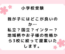 お子様に合う受験校を絞ります イメージ1