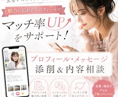 マチアプのプロフやメッセージを一緒に考えます マッチングアプリの自己紹介や、やり取りの添削・相談にのります