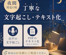 夜間対応！音声、動画の会話を文字起こしいたします イメージ1