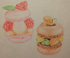 色鉛筆で食べ物のイラストを描きます イメージ1