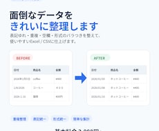 Excel・CSVの面倒なデータきれいに整理します イメージ1