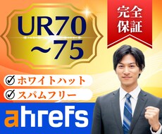 SEO外部対策でUR70以上にします オプションでURLレーティング80以上も可能です。