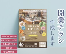 4月限定価格！開業チラシ作成します 初心者の方も安心♪忙しい開業準備お手伝いさせてください！
