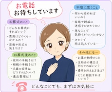 費用や流れ葬儀にまつわる悩みにお答えします イメージ1