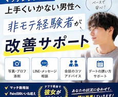 非モテ経験有|マッチングアプリ改善をサポートします マッチしない・続かない悩みを実体験ベースで改善します
