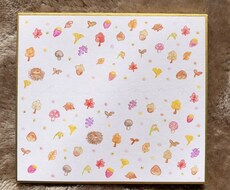 可愛い水彩画の色紙描きます イメージ1