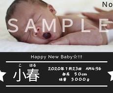 写真付き命名書、出産報告用画像作成します イメージ1