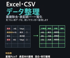 Excel・CSVのデータ整理を代行します イメージ1