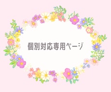 個別にご依頼される方専用ページ2になります こちらは調整用ページになります