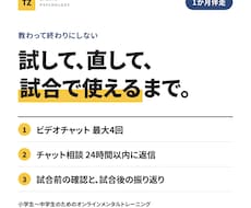 試合や大会に向けて1か月、本番力を伴走で育てます イメージ1