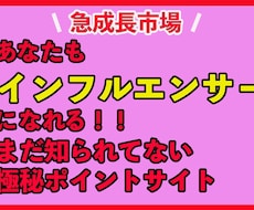 急成長中の新しいポイントサイトを教えます あなたもインフルエンサーとして活躍しませんか？
