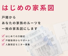 はじめの家系図｜整理してない戸籍、1枚につなげます 「何が分かっていて、何が分からないか」失敗しない家系図づくり