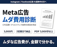 インスタ・Facebook広告を診断します CPA高騰・クリエイティブ疲弊の原因をデータで特定します