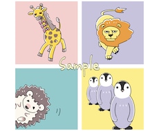 ポップでゆかいなどうぶつ達を描きます イメージ1