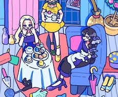 ポップでカラフルなキャラクターイラストお描きします イメージ1