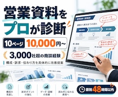 営業資料をプロ目線で診断・改善提案します 3,000社超の商談経験から、刺さる資料へ改善します
