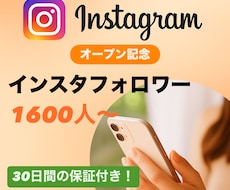 インスタのフォロワー1600人〜増やします ＜＜オープン特典として＋100人追加中！＞＞