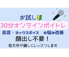 30分ボイトレ｜高音・ミックスボイス改善します イメージ1