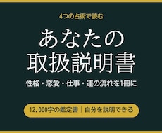 4つの占術であなたの取扱説明書を作ります イメージ1