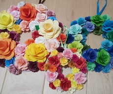 ペーパーフラワー薔薇リースを作ります 誕生日・記念日のプレゼントや自分用にいかがですか？
