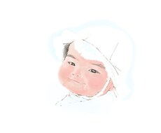 ふんわりかわいい【赤ちゃん似顔絵】を描きます 写真をもとに、記念日や成長記録用のイラストをお描きましす。
