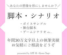 脚本・シナリオ承ります イメージ1