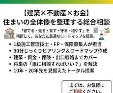 住まいとお金を総合的に相談乗ります イメージ1