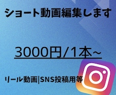 ショート動画の編集いたします Instagram用リール動画等のショート動画を編集します