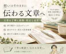 文章を丁寧に添削し読みやすく整えます イメージ1
