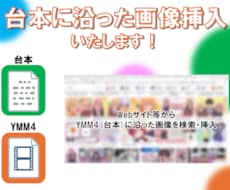 YMM4字幕に合わせた画像検索・挿入いたします あなたの動画投稿をお手伝いさせてください！