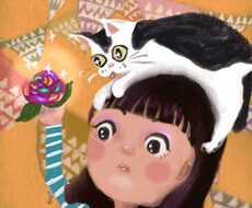 額に入れられるような可愛いイラスト描きます イメージ1