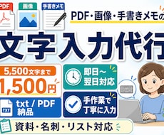 PDF•画像の文字入力を代行します イメージ1
