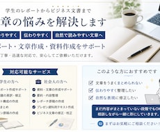 構成から整えて、伝わるプレゼン資料に仕上げます 伝わる文章に、最短で整えます。