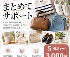 フリマ出品用の画像と商品説明文を作成します 写真と商品情報から、まとめて出品準備をお手伝い