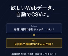 欲しいWebの情報を自動収集しCSVにします イメージ1