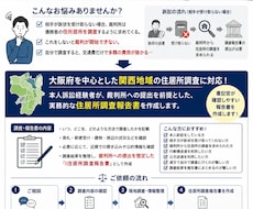 関西 裁判所へ提出する住居所調査報告書作成します イメージ1