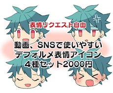 動画で使いやすい表情豊かなキャラアイコンを描きます イメージ1