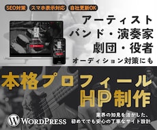 アーティスト・バンド・劇団・役者専用HP制作します オーディション対策にも！本格プロフィールサイト作ります