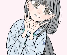 使いやすいポップで目を惹く人物イラストを描きます 多岐用途に使いやすい太めの線画風イラスト