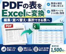 PDFををExcelの表に変換・整理します イメージ1