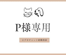 P様専用⭐️転職再就職について相談にのります ビデオチャットで、就職・転職相談にのります。