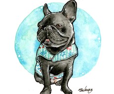 うちの子イラスト◇水彩似顔絵描きます 贈り物やインテリアに。原画とデータお渡し