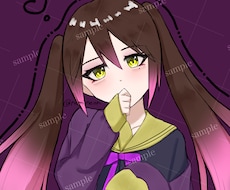 病みかわ系の女の子のアイコン描きます イメージ1